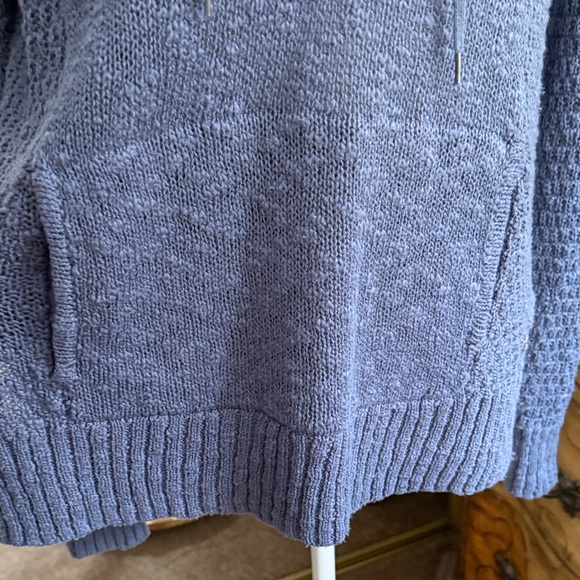 Roxy V-Neck Blue Hooded Sweater 100% Cotton - Picture 8 of 15
